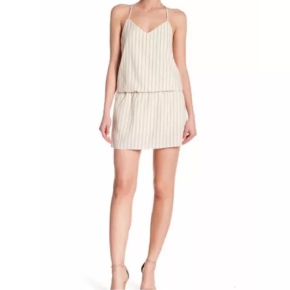 Haute Hippie Striped Ivory Strappy Womens Mini Dress Small NEW